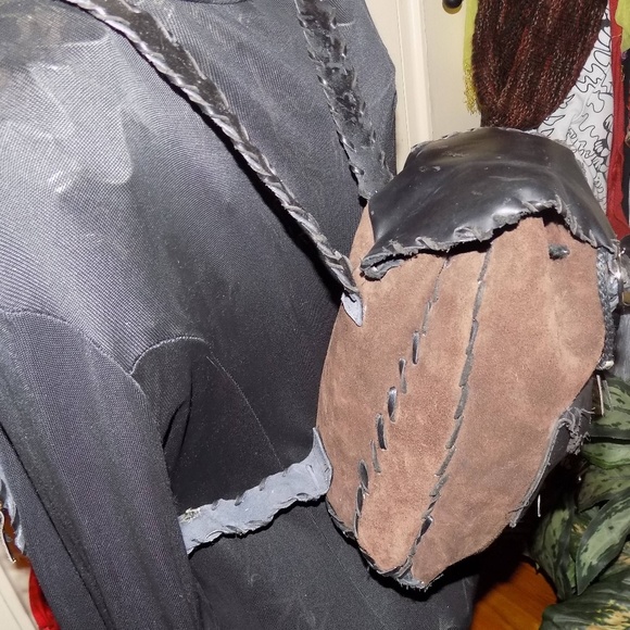 Leatherbackpack in brown and black - handmade